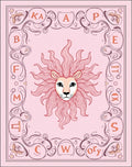 Pink Sun Lion Leo Zodiac Frame Rug