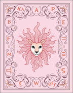 Pink Sun Lion Leo Zodiac Frame Rug