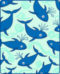 Ocean Blue Whales Sea Swirls Rug