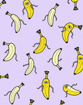 Whimsical Yellow Bananas Purple Background Rug