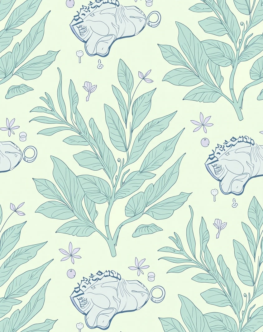 Delicate Mint Branches With Lavender Accents Rug