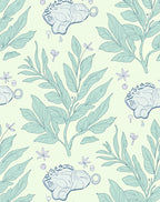 Delicate Mint Branches With Lavender Accents Rug