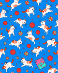 Cute White Cats Playful Orange Balls Rug