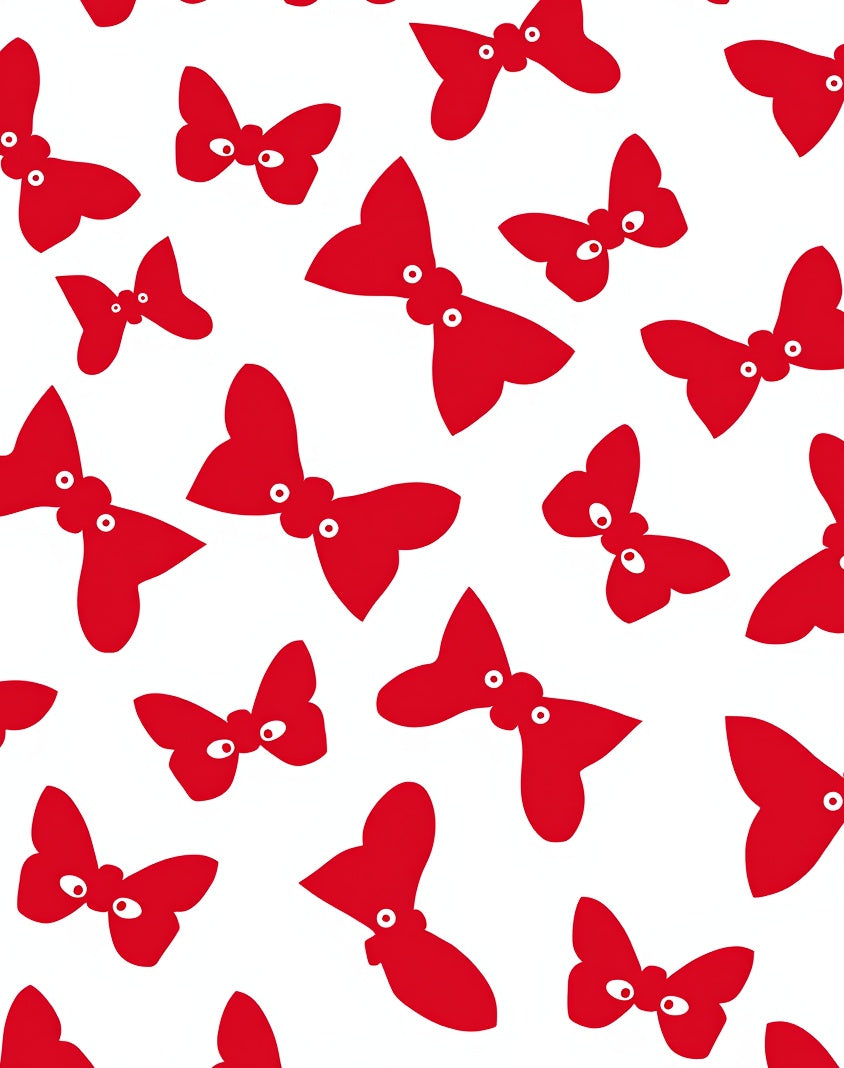 Cute Red Butterfly Whimsical Pattern Rug