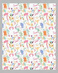 Whimsical Pastel Organic Swirl Collage Rug