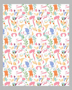 Whimsical Pastel Organic Swirl Collage Rug