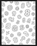 Black White Word Alphabet Collage Rug