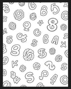 Black White Word Alphabet Collage Rug