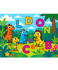 Cute Dinosaur Alphabet Jungle Rug