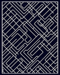 Navy White Interconnected Lines Rug