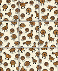 Tribal Animal Circle Figures Rug