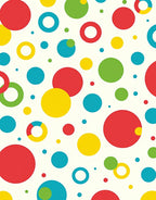 Colorful Red Blue Yellow Green Circles Rug
