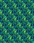Deep Green Abstract Organic Foliage Rug