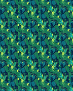 Deep Green Abstract Organic Foliage Rug