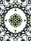 Navy Olive Green Radial Mandala Rug