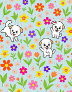 Joyful Puppy Floral Garden Rug