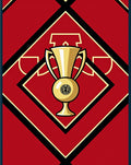 Golden Trophy Red Geometric Diamond Rug