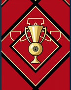 Golden Trophy Red Geometric Diamond Rug