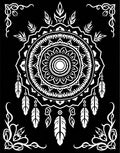 Monochromatic White Dreamcatcher Mandala Rug