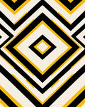 Bold Black Yellow Diamond Chevron Rug