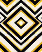 Bold Black Yellow Diamond Chevron Rug