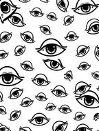 Black and White Open Eye Collage Rug
