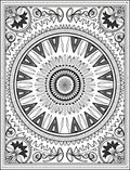 Monochromatic Radial Lotus Medallion Rug