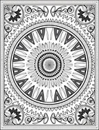 Monochromatic Radial Lotus Medallion Rug