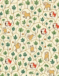 Whimsical Puppies Green Foliage Acorn Scene Rug