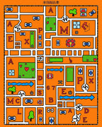 Whimsical Cartoon City Map Rug