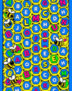 Busy Bee Alphabet Hexagon Rug