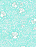 Aqua White Seashell Swirls Rug