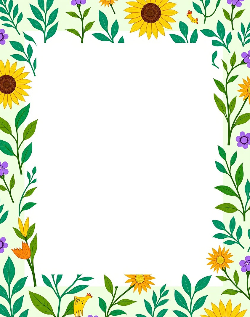 Whimsical Sunflower Garden Chicken Rug
