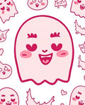Cute Pink Ghost Heart Eyes Collection Rug