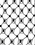 Chic Black White Interlocking Squares Rug