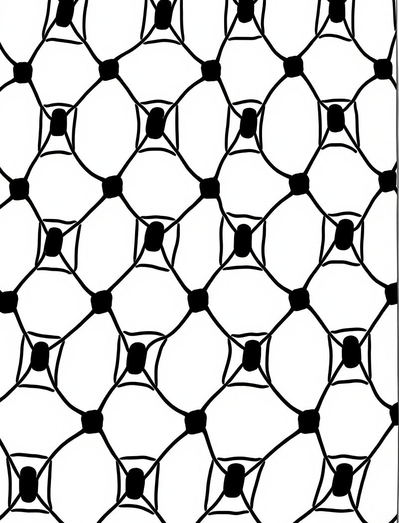Chic Black White Interlocking Squares Rug