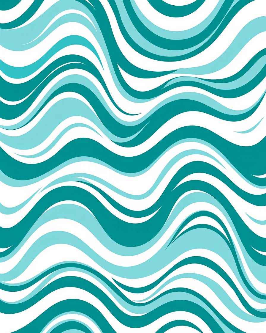 Ocean Blue Abstract Wave Rug