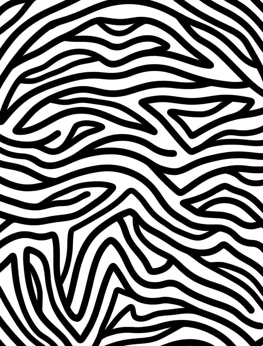 Black White Abstract Animal Print Rug