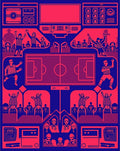 Retro Football Game Crowd Scene Rug