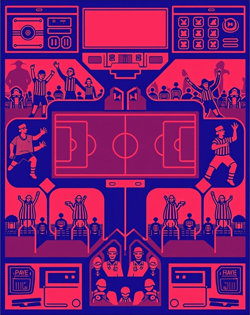 Retro Football Game Crowd Scene Rug