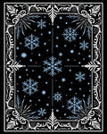 Winter Snowflake Border Black Rug