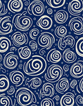Navy Spiral Swirl Whimsical Abstract Rug
