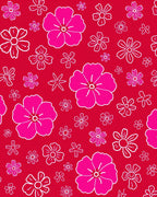 Vibrant Pink Floral Scatter Rug