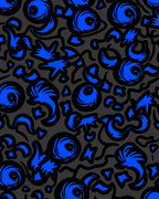 Electric Blue Abstract Swirls Rug