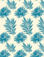 Vibrant Teal Foliage Tropical Leaves Rug