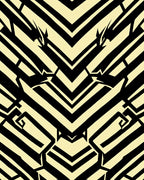 Bold Black Yellow Abstract Creature Rug