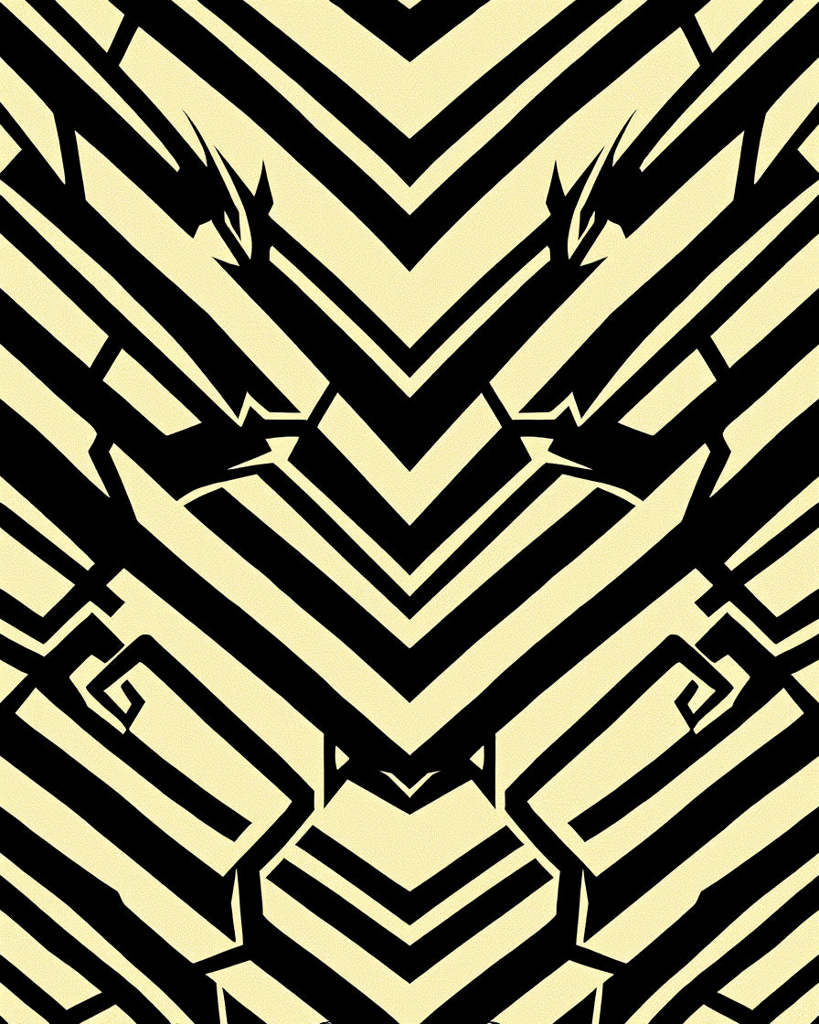 Bold Black Yellow Abstract Creature Rug
