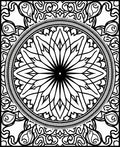 Black White Mandala Radial Floral Rug
