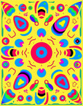 Bright Retro Abstract Oval Shapes Rug