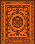 Bold Orange Black Mandala Border Rug